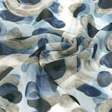 Chiffon Bedrukt Pavora Blauw