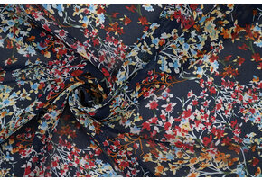 Chiffon Bedrukt Aurelisse Marine