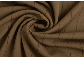 Stretch Gabardine Krijtstreep Bruin
