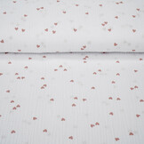 Double Gauze Small Hearts White