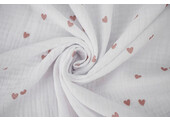 Baumwoll Musselin Herzen Weiß