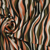100% Viscose Radiance Stripes Army Green