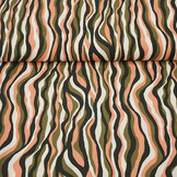 100% Viscose Radiance Strepen Army Groen