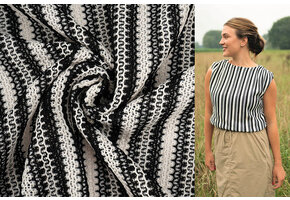 Knitted Crochet Weiß Schwarz