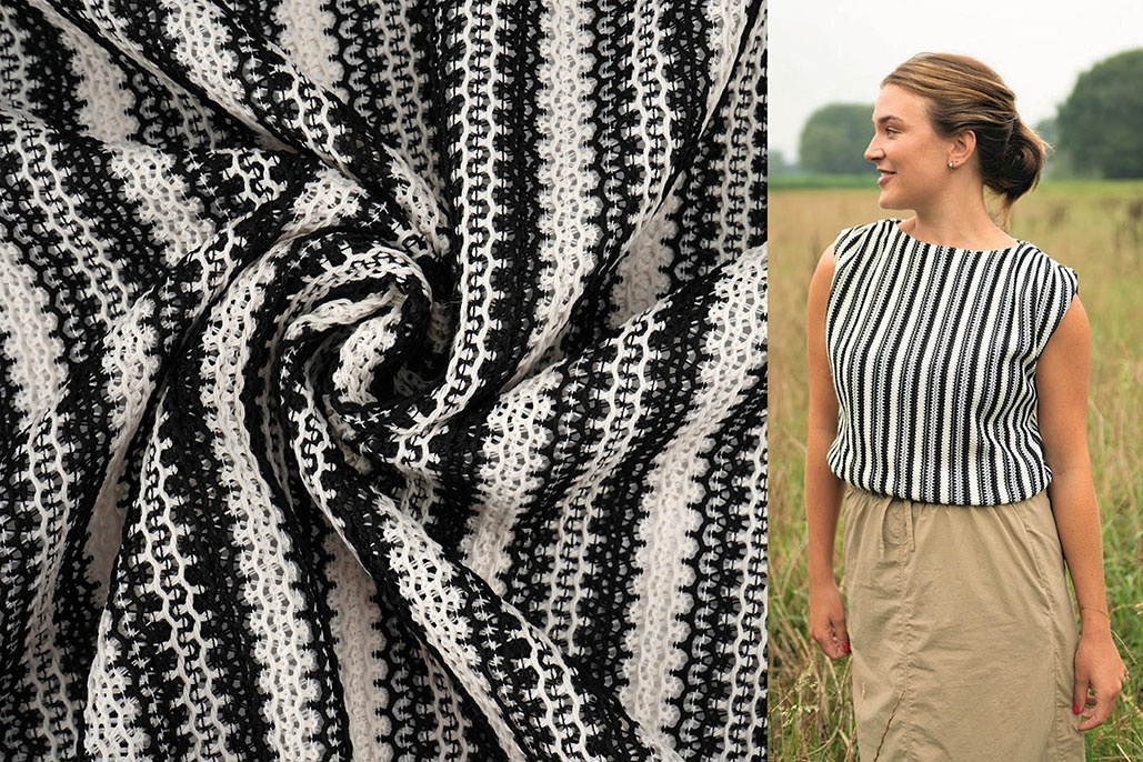 Knitted Crochet White Black