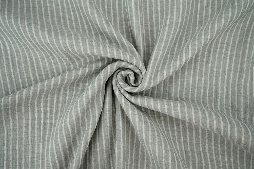 Double Gauze Yarn Dyed Stripes Old Green