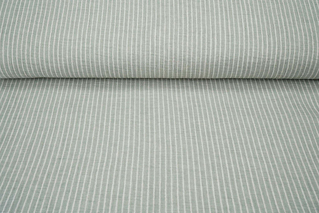 Double Gauze Yarn Dyed Stripes Old Green