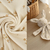 Rib Jersey Organic Flowers Natural