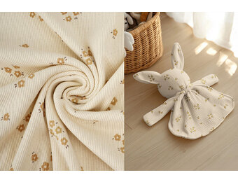 Ripp Jersey Organic Flowers Natural