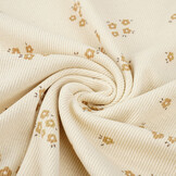 Rib Jersey Organic Flowers Natural