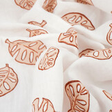 Double Gauze Monstera Leaves White