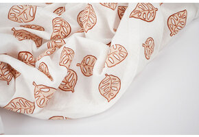 Double Gauze Monstera Leaves White