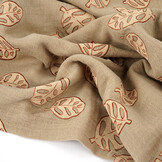 Baumwoll Musselin Monstera Leaves Sand