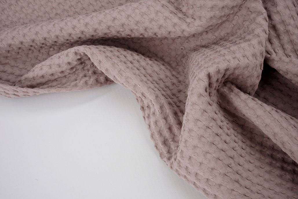 Luxury Cotton Waffle Pique Old Pink