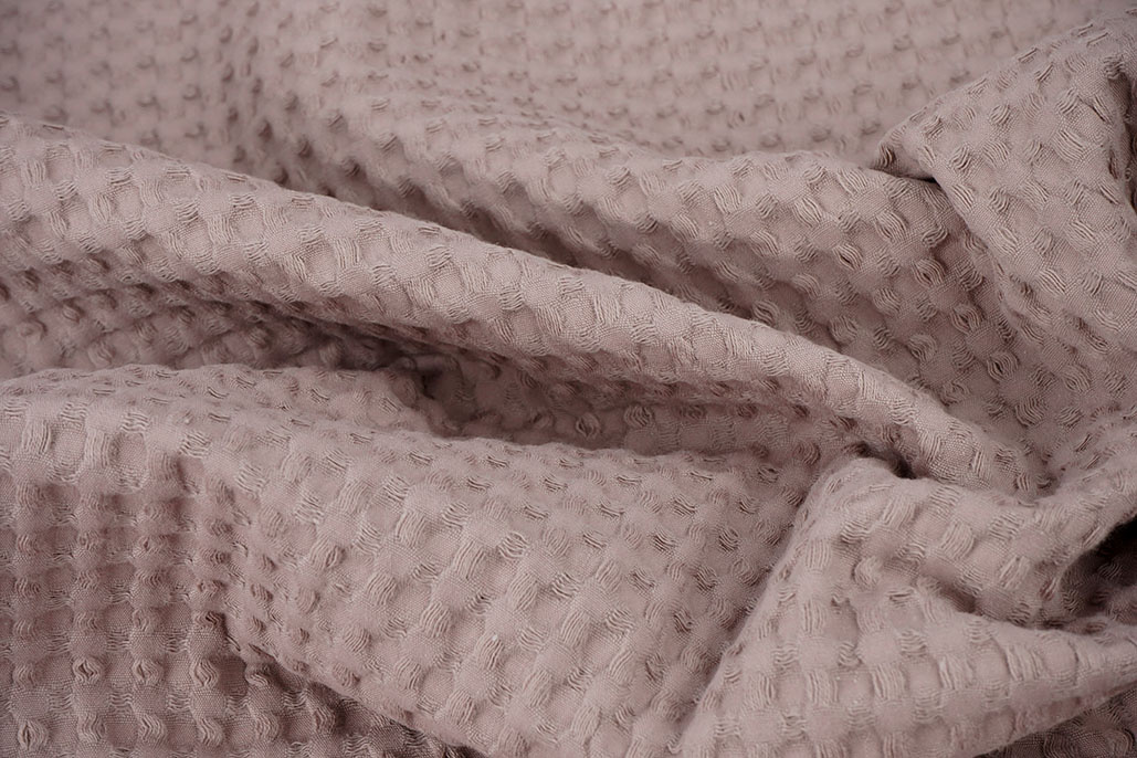 Luxury Cotton Waffle Pique Old Pink