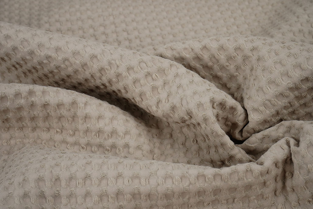 Luxury Cotton Waffle Pique Sand