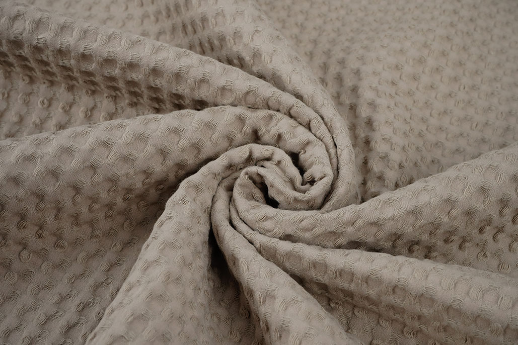 Luxury Cotton Waffle Pique Sand