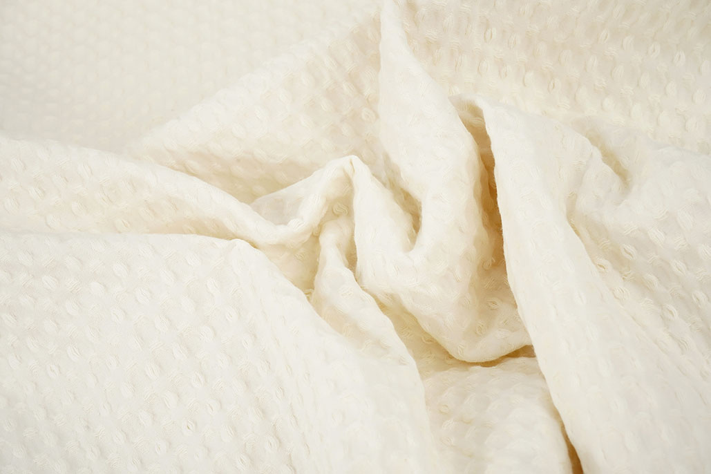 Luxury Cotton Waffle Pique Ecru
