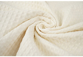 Luxury Cotton Waffle Pique Ecru