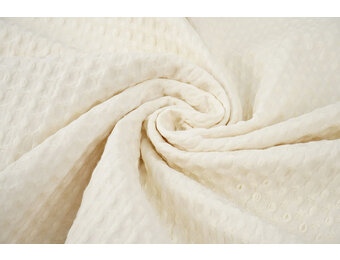 Luxuriöse Waffelpiqué Baumwolle Ecru