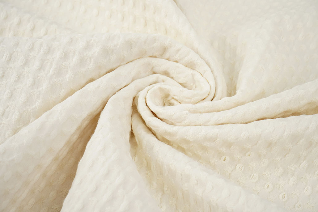 Luxury Cotton Waffle Pique Ecru