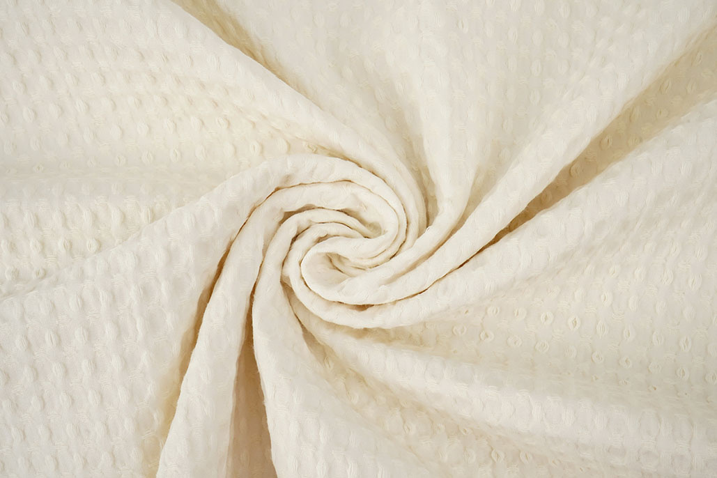 Luxury Cotton Waffle Pique Ecru