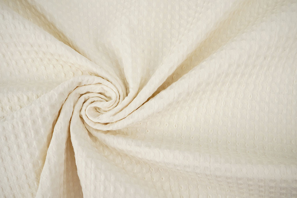 Luxury Cotton Waffle Pique Ecru