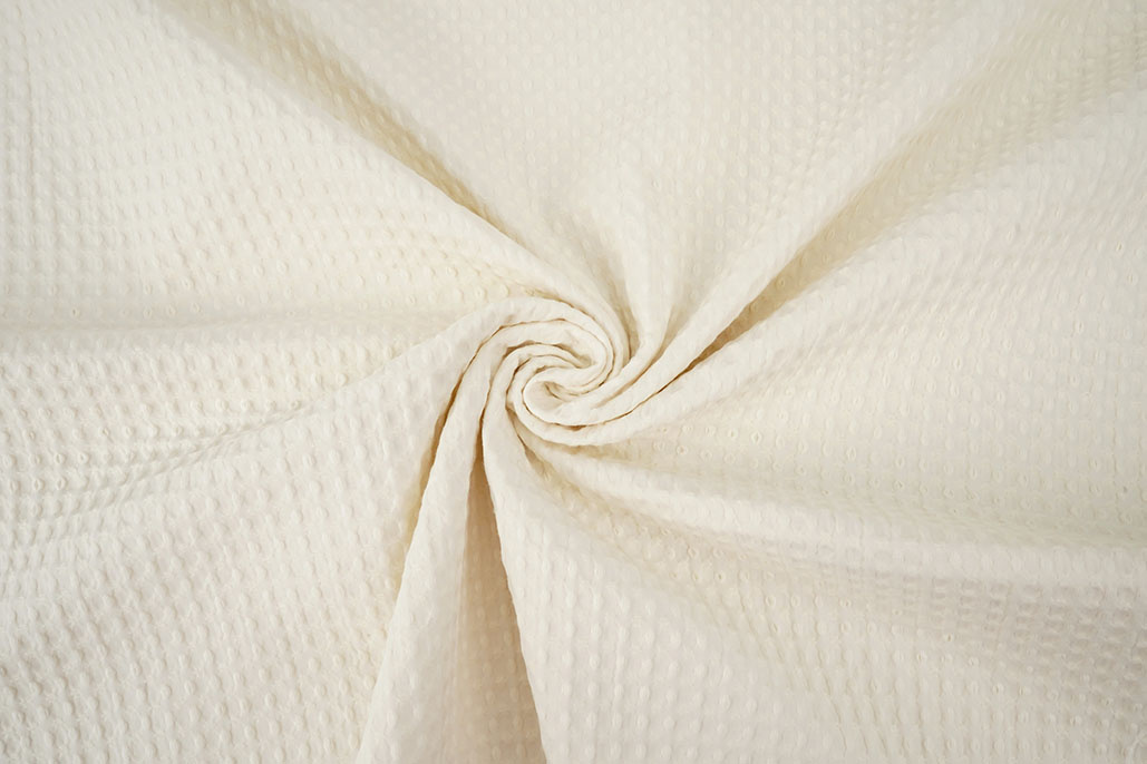Luxury Cotton Waffle Pique Ecru