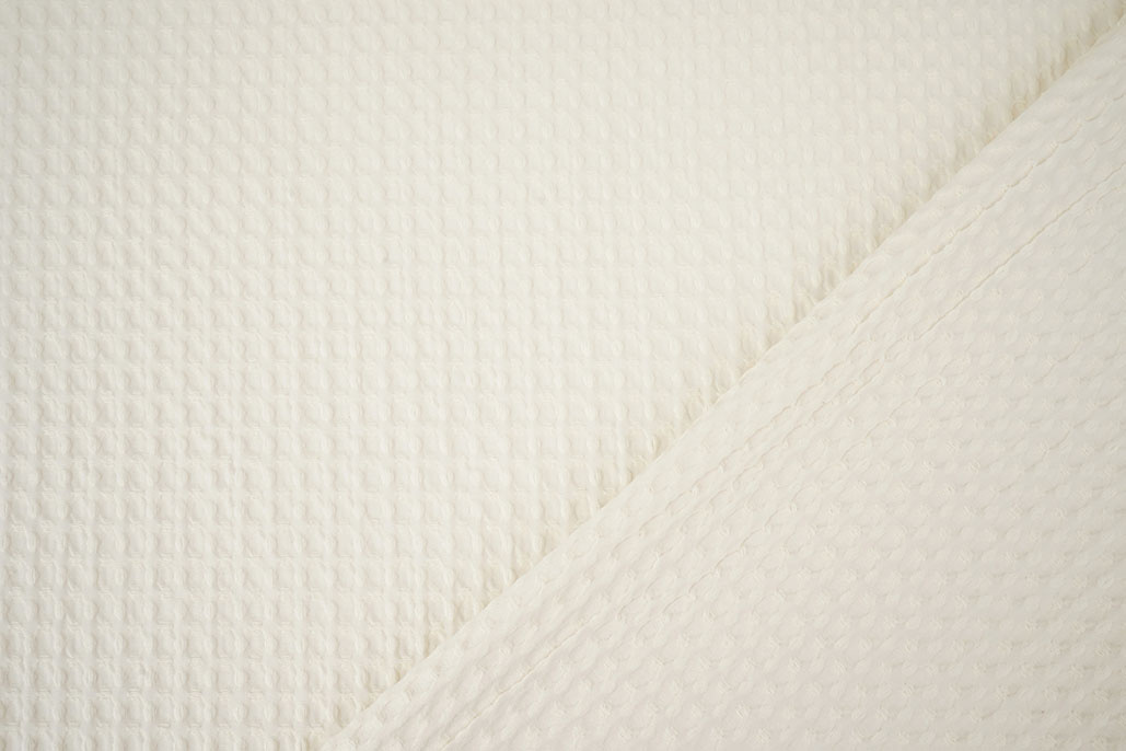 Luxury Cotton Waffle Pique Ecru