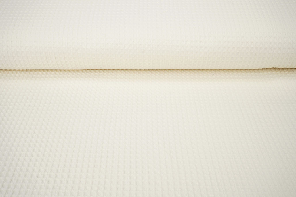 Luxury Cotton Waffle Pique Ecru