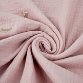 Double Gauze Moon and Stars Powder Pink