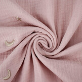 Double Gauze Moon and Stars Powder Pink
