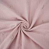 Double Gauze Moon and Stars Powder Pink