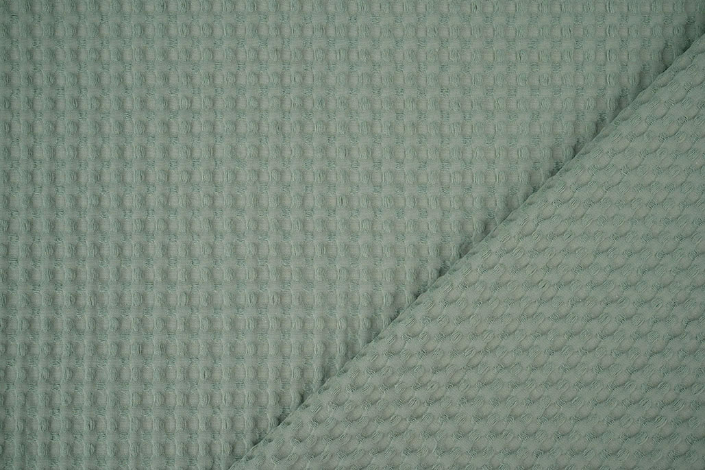 Luxury Cotton Waffle Pique Old Green