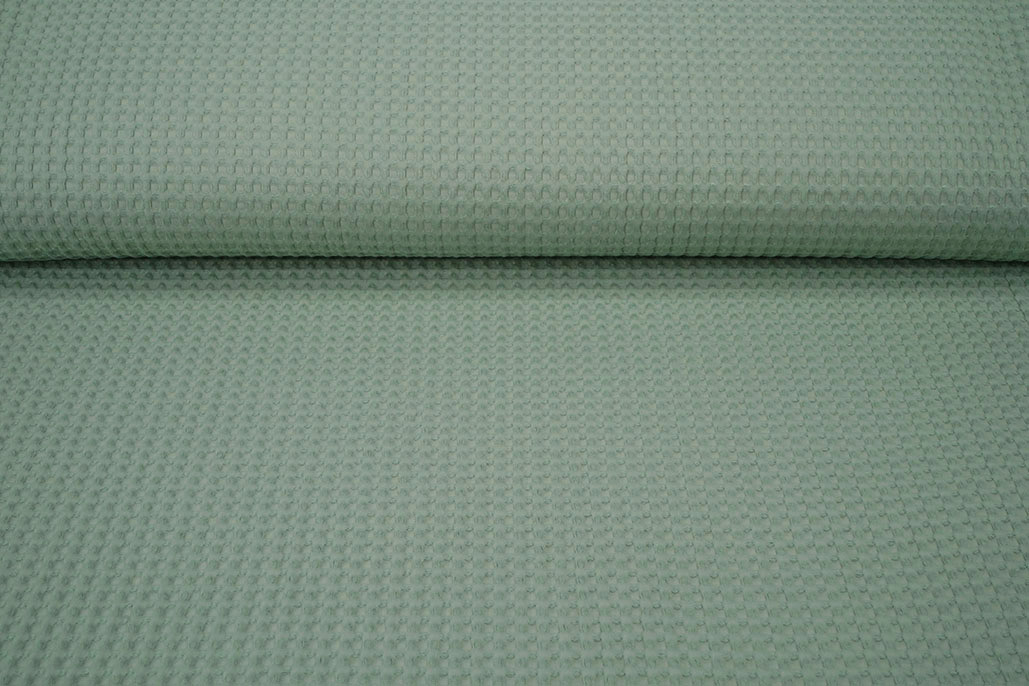 Luxury Cotton Waffle Pique Old Green