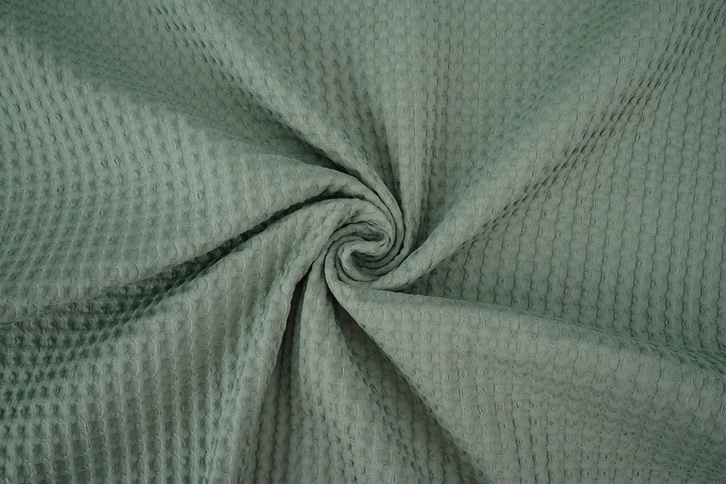 Luxury Cotton Waffle Pique Old Green