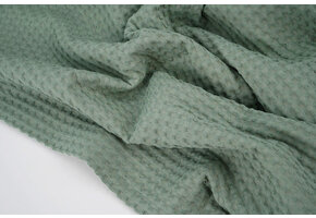 Luxury Cotton Waffle Pique Old Green