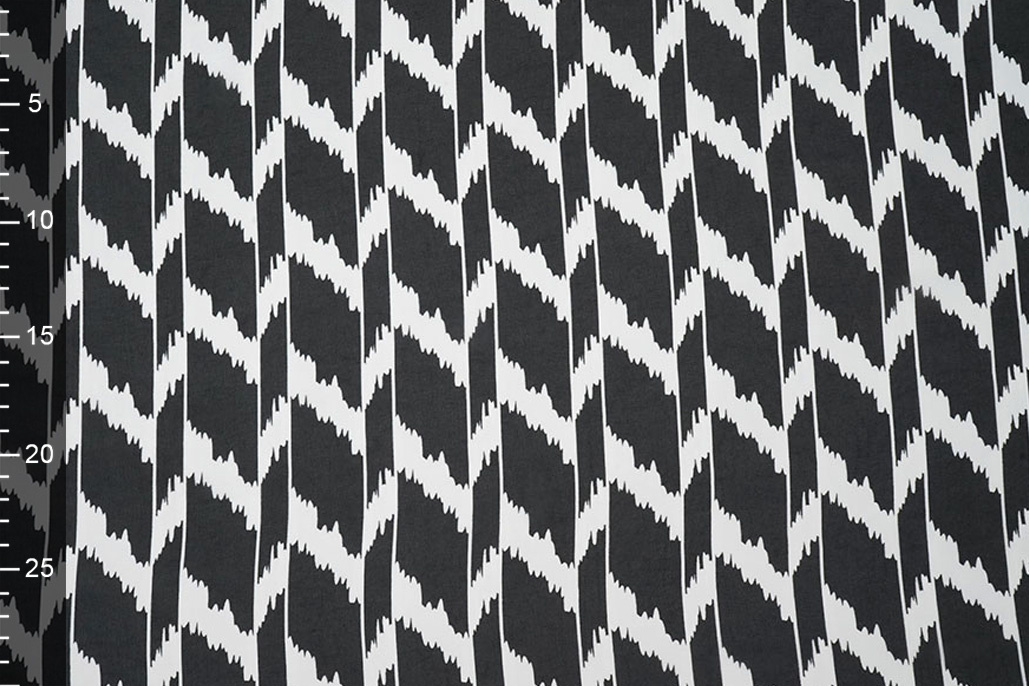 Chiffon Bedruckt Mottelia Schwarz