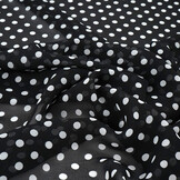 Chiffon Bedruckt Punkte Schwarz