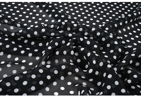 Chiffon Printed Dots Black