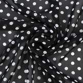 Chiffon Bedruckt Punkte Schwarz