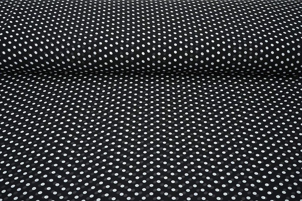Chiffon Bedruckt Punkte Schwarz