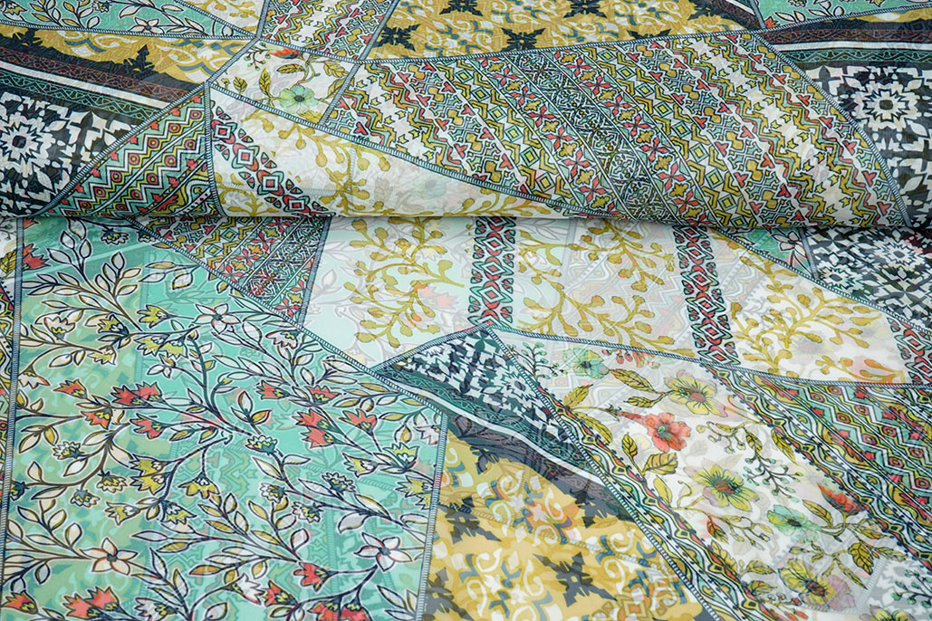 Chiffon Bedrukt Splenda Groen