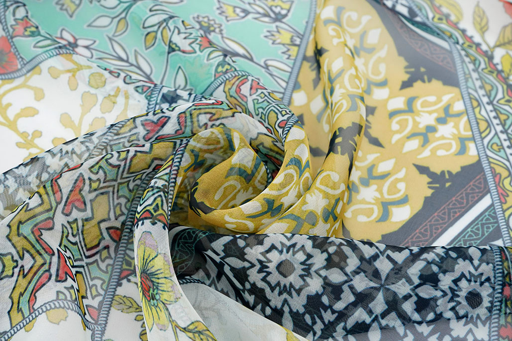 Chiffon Bedrukt Splenda Groen