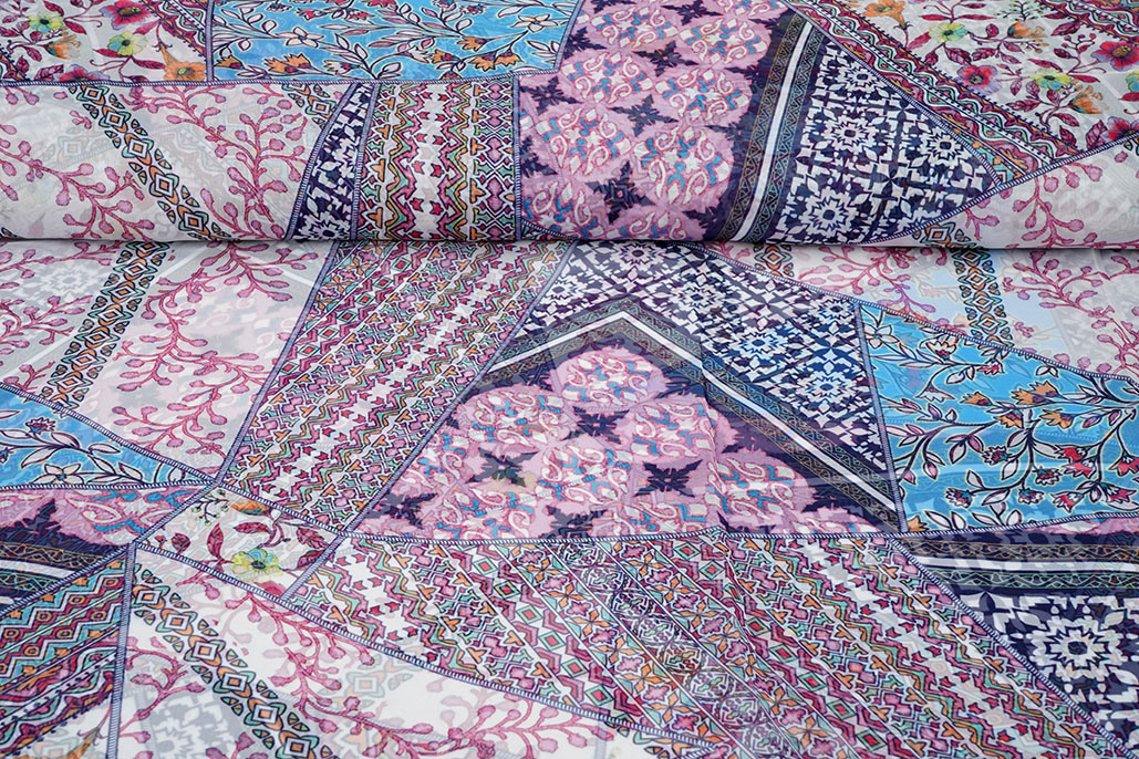 Chiffon Bedruckt Splenda Blau