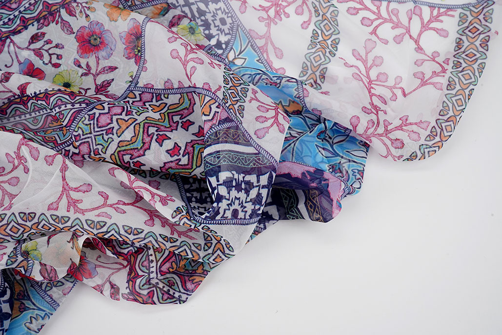 Chiffon Bedruckt Splenda Blau
