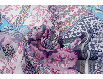 Chiffon Bedruckt Splenda Blau