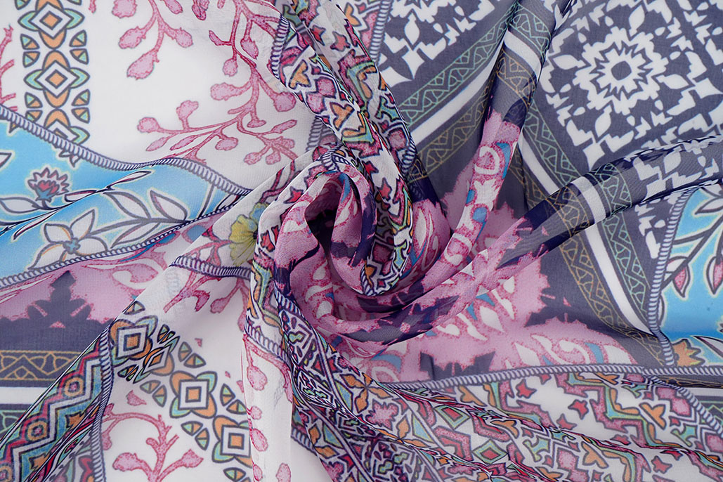Chiffon Bedruckt Splenda Blau