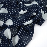 Chiffon Kleine en Grote Stippen Marine