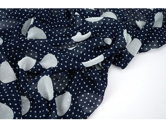 Chiffon Small and Large Dots Navy